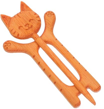 VALICLUD Broche Chat Bois pour Châle Épingles Décoratives pour Vêtements Motif Animal Mignon pour Pull et Cardigan