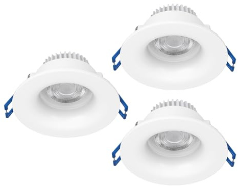 EGLO 3er Set Einbaustrahler Salabate, Ø 8, 8 cm, Deckenspots Badezimmer | Bad Deckenstrahler aus Aluminium in Weiß, warmweiß, neutralweiß, kaltweiß, IP65