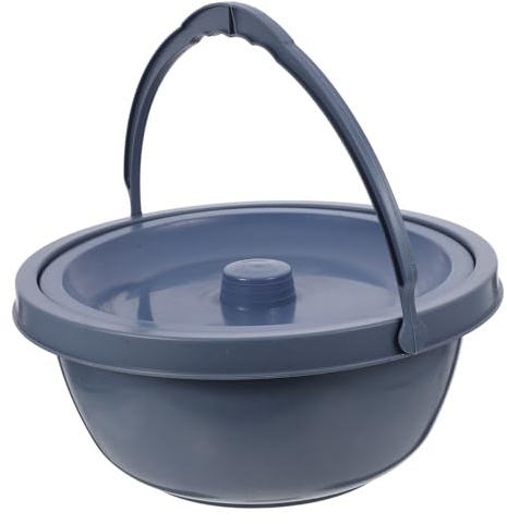 Healvian Pot de Chambre Portable avec Couvercle et Poignée Étanche pour Adultes Urineur de Nuit Robuste pour Maison Hôpital Camping et Voyages Seau Pipi Pratique Anti-fuite Gris Foncé