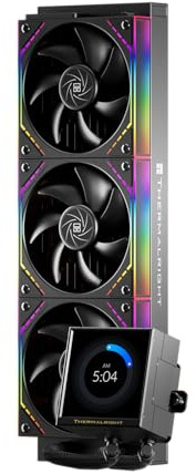 TR Peerless Vision 360 ARGB Black CPU-Wasserkühler,3 PWM-Lüfter-Wireless-Spleißen, IPS-LCD-Bildschirm mit 480x480 Auflösung-3,95-Zoll, für Intel LGA1851/1700,AM4/AM5, CPU-Flüssigkeitskühler