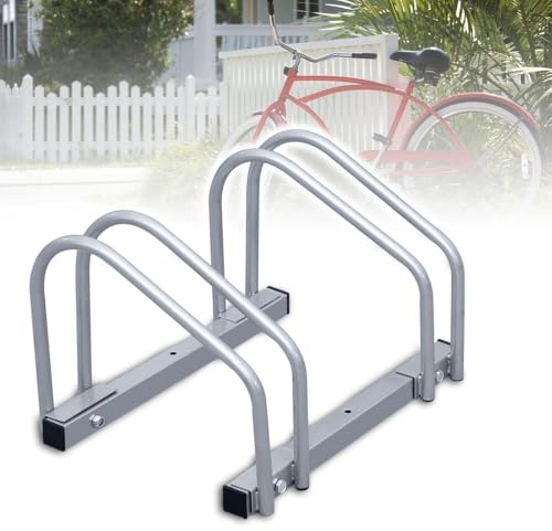 Cykelställ golv för 2 cyklar, 30 cm hjulavstånd 35–55 mm däckbredd rostfritt stål självlåsande skruvar golv eller väggmontering flera stativ cykelhållare ställstativ