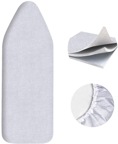 SheeChung Ironing Board Cover and Pad for Extra Wide 18x49 Ironing Boards,Premium Heavy Duty 4-Layer Silicone Coated Cover with 2mm Foam and 4mm Felt,Resists Scorching and Staining (49”x18”,Size C)
