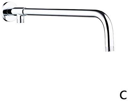 31cm / 41cm bras de douche en acier inoxydable tube mural pluie pommeau de douche bras support de rallonge kit de tuyau, C