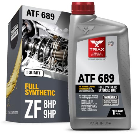 TRIAX ATF 689 Full Synthetic – Pour Boîtes Automatiques ZF 6HP 8HP 9HP – Compatible avec Jeep Chrysler Dodge RAM Audi BMW Land Rover Mercedes Benz Porsche et Plus – 946 ml