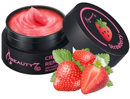 Beauty7 Creme Remove Glue pour Extension de Cils 5g Crème Retrait Extension de Cils Anti-Irritation Remover pour Colle à Cils Hypoallergénique et Inodore (Fruité)