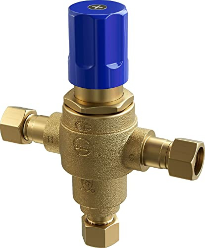 PROFLO PFMVTS38 3/8 Thermostatic Mixing Valve - Single Outlets - Rough Brass
