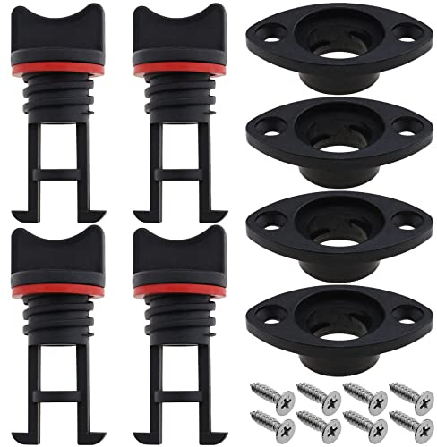 VGOL 4 Stück Nylon Kajak Ablaufstopfen Ersatz Kajak Scupper Plugs mit Blechschrauben Boot Ablaufstopfen Kit Zubehör für Kajaks Kanu Boot