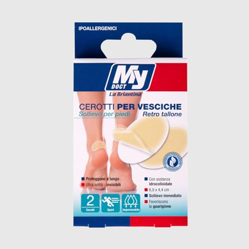 My Doct Cerotti per Vesciche, Benessere dei Piedi, 2 Pezzi Monoformato 6.9x4.4 cm Retro Tallone - Trasparenti