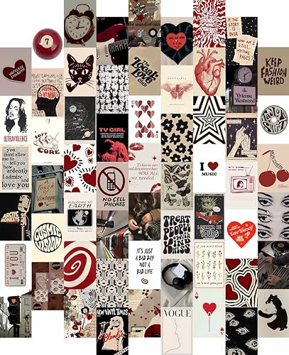 60 pcs Downtown Girl Room Décor, Coquette y2k 2000’s Grunge Posters, Retro Music Wall Art for Bedroom, Trendy Vintage Funky College Dorm Wall Collage Kit Aesthetic Pictures