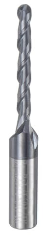 sourcing map Ball Nose End Mill CNC Router Bit, 1/16 Radius 1/4 Shank Solid Carbide TiAlN Coated Upcut Spiral 2 Flutes Cutter Milling Tool, 1/8 Dia 2 Total Length