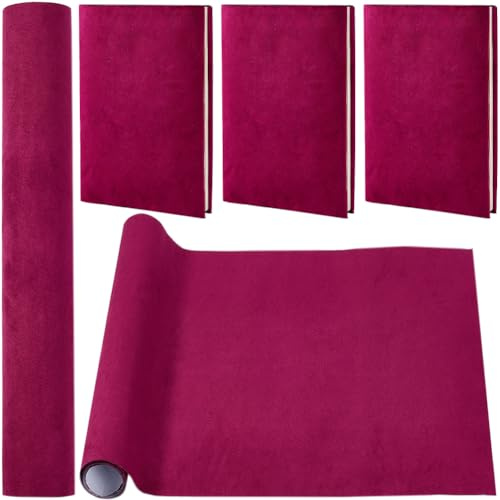 CRASPIRE 130 x 30 cm Tessuto Scamosciato per Libri Viola Rosso per Rilegatura di Libri Superficie in Tessuto Copertina per Libri con Supporto in Carta Libri Album Scrapbooking Archivio