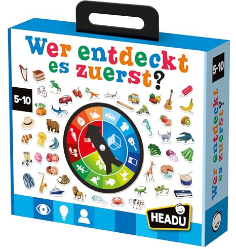 Headu Wer entdeckt es zuerst Beobachtungsspiel für Kinder ab 5 Jahren | Stärkt visuelles Gedächtnis, Konzentration & Farberkennung. Beobachten, sortieren, Farben erkennen unter Zeitdruck