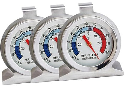 Parliky Thermomètre Réfrigérateur En Acier Inoxydable Thermomètre Durable Pour Congélateur Et Réfrigérateur En Silver