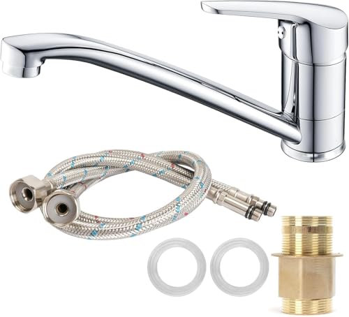 Minnhua Rubinetto per Cucina 360 °Girevole Rubinetto Cucina Acqua Fredda e Calda Rubinetto Miscelatore Cucina Lavello con Girevole per Cucina