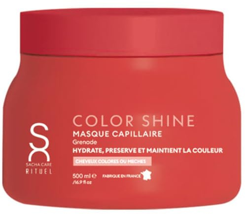 Sacha Care Rituel Color Shine hårmask med granatäpple – färgskydd och glans för färgat hår 500 ml