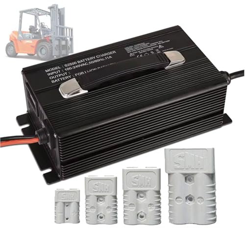 WJIANY Caricabatterie per Carrelli Elevatori Elettrici 36V 40A con Spina Anderson da 50 A/120 A/175 A/350 A, Caricabatterie A Goccia con Display LED per Batterie al Piombo,B,120A
