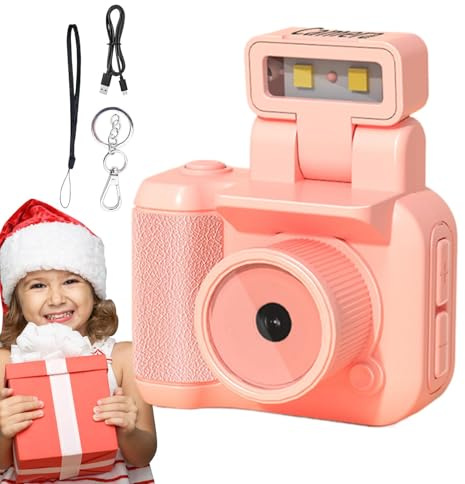 Fotocamera Digitale Piccola Videocamera Con Registratore Video, Videocamera | Con Luce Stroboscopica LED Portatile Per Viaggi, Vita Quotidiana, Utilizzabile Da Ragazzi E Ragazze