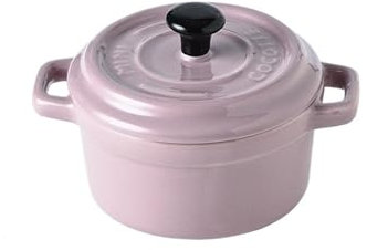 Soupière En Céramique Ramequins bol de petit déjeuner en céramique de 200ML, avec couvercles, four, crème brûlée, Mini Casserole, couvercle et poignée for soupe à l'oignon(Purple)