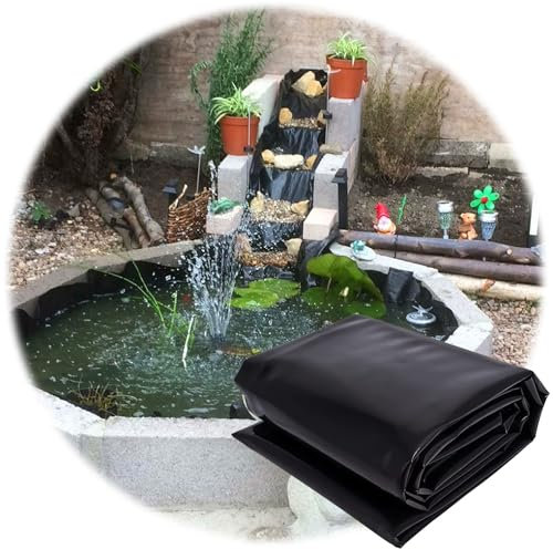 Grande rivestimento per laghetto in HDPE, 10 m x 4 m, pieghevole ed extra forte, pellicola da costruzione per laghetti, fontane, giardini d'acqua e cascate, spessore 0,12 mm