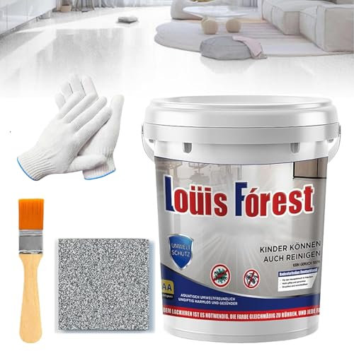 Vgpbphj Louis Forest Epoxy Floor Paint, High Gloss Effect Epoxy Floor Coating with Marble, Waterproof and Non-slip, Strong and Wear-Resistant, Safe and Environmentally Friendly (1 Pc-E)