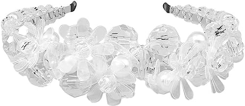 Brautgirlande, Blumenkranz, Krone, Kristall-Blumen-Stirnband, Pailletten, Perlen, Hochzeit, Braut-Kopfschmuck, Brautjungfer, Blumenmädchen-Krone, Tiara, Haarreifen for Hochzeit, Weihnachten, Partybevo