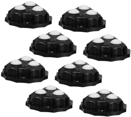 FIXOSHEE 8pcs Self Adhesive Appliance Caster Wheels with Swivel Mini Rollers for Kitchen Furniture Black Snowflake Design for Easy Movement and Floor Protection