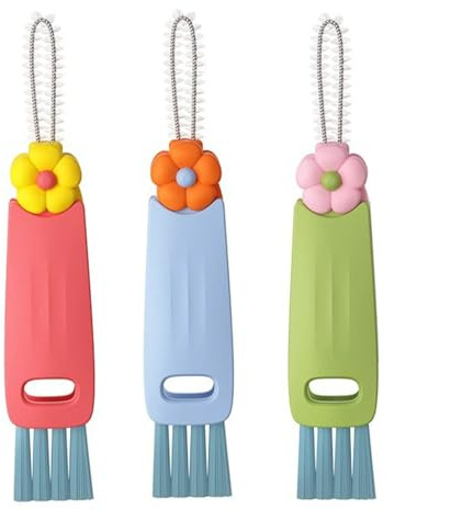 3 in 1 Cup Lid Gap Cleaning Brush, Portable Cup Lid Water Bottle Cleaner Brush Set for Bottle Gap Tight Spaces Cup, Multifunctional Bottle Crevice Cleaning Brush for Home Kitchen Cleaning Tools, 3 Pcs