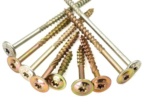 50 Tellerkopfschrauben 5x60mm Torx Verzinkt Holzschrauben ETA-Zulassung | Tellerkopfschrauben 5x60 mm (50 Stück) mit Torx Antrieb (TX 25) ETA Zulassung (Holzbauschrauben)