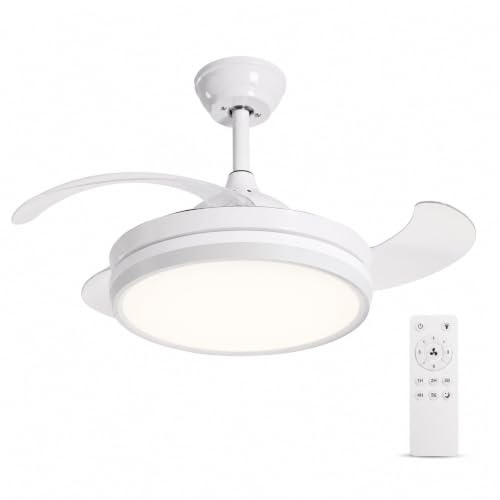 JYC CREATIVE Ventilatore personale in metallo da 38 W, ventilatore da tavolo ad alta velocità con 3 pale in alluminio, 3 velocità, griglia di sicurezza, inclinazione regolabile (luce del ventilatore 1