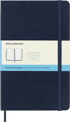Moleskine - Klassisches Notizbuch mit Punktraster - Hardcover mit Elastischem Verschlussband - Farbe Saphirblau - Größe A5 13 x 21 cm - 208 Seiten