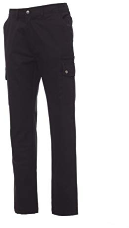 PAYPER Forest Pantalone da Uomo multistagione Lavoro con Tasche Laterali Anteriori Posteriori Chiusura Zip 100% Cotone (L, Nero)