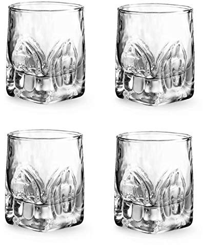 Provance Set di 4 bicchierini da liquore, in cristallo di alta qualità, 55 ml