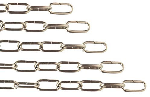 Edelstahl Kette 4 mm langgliedrig in Meterware - Rostfreie V2A Gliederkette für den Innen- und Außenbereich - Niro Edelstahlkette in Industriequalität ideal als Dachrinnenkette Länge á 5 Meter