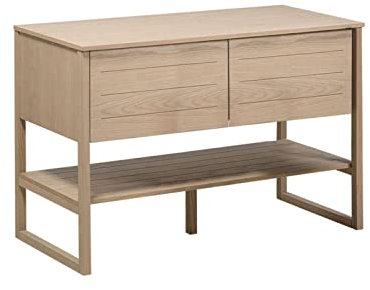 Atoll - Mobile da bagno in legno di quercia naturale, 120 cm, con doppio lavabo