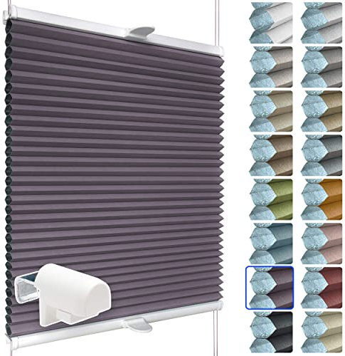SchattenFreude Waben-Plissee für Fenster | 100% verdunkelnd/Blackout | Mit Klemm-Haltern | Klemmfix ohne Bohren | Violett (Weiße Rückseite), Breite: 50cm x Höhe: 150cm