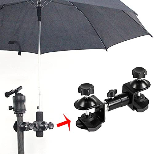 Hensych Metal Tripod Umbrella Holder, Outdoor Camera Bracket Stand Clamp Photography Accessory (Clip)