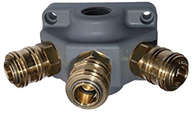 Druckluftverteiler Druckluftdose Wanddose Luftweiche mit 3 Schnellkupplungen