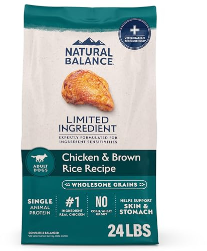 Natural Balance Limited Ingredient Adult Dry Dog Food with Healthy Grains, Chicken & Brown Rice Recipe, 24 Pound (Pack of 1)