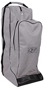 ARBO-INOX Helm- und Reitstiefeltasche 2 in 1 Turniertasche Stiefeltasche mit Helmfach (Grau/Schwarz)