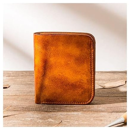 LIOONS Geldbörse Leder Herren Geldbörse Kurze Ultradünne Geldbörse Clutch Für Teenager Handgefertigtes Münzfach Retro-kartenhalter Mit Großem Fassungsvermögen Portemonnaie