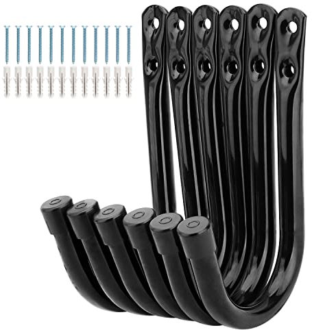 pipabiba J-Haken für Garagen, 8,8 cm, robuster Stahlhaken, Wandhalterung zum Aufhängen von Gartenwerkzeugen, Fitnessstudio-Sportgeräten, max. Belastung 20 kg