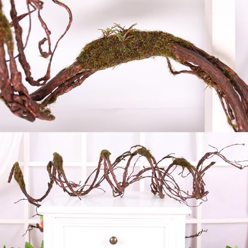 CONGZHANHH 98in Bendable Wall Hanging Artificial Cherry Blossom Tree Vines Fake Reptile Plants Branches Twigs Trunk Garland for 3D Outdoor Bedroom Garden Home Background Halloween X'Mas Decoration