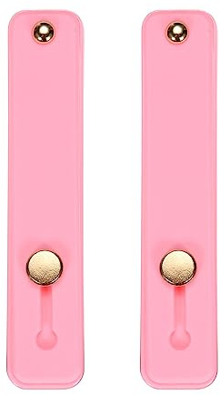 sourcing map 2Pcs Phone Loop Finger Holder Silicone Phone Strap Grip Holder Cell Phone Grip Stand for Most Smartphones Pink