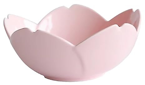 Garneck 1pc Hand-Painted Dinnerware Dessert Bowl Large Ceramic Bowl Ceramic Rice Bowls Serving Bowls Crock Porcelain Food Bowls Fruit Salad Bowl Fruit Bowl s Pink Fruit Dish