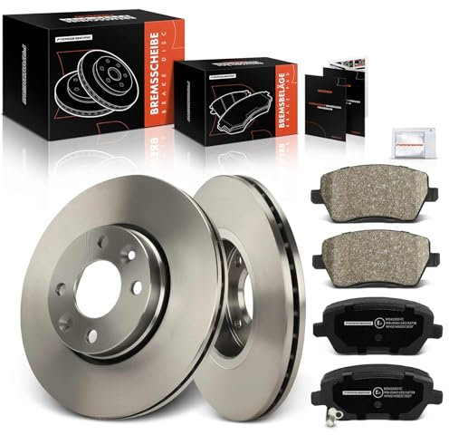 Frankberg 2 dischi freno + 4 pastiglie freno asse anteriore con lubrificante per freni, compatibile con Note E11 NE11 2006-2012 Clio III BR0/1 CR0/1 2005-2014 Replace# 40206AX600