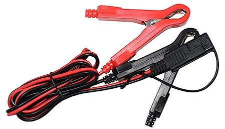SOLUSTRE 100cm SAE Zu Krokodilklemmen Adapterkabel 12 v 10 a Motorrad Ladeadapter Mit Inline Sicherung Für Batterieladung Und Solarmodule