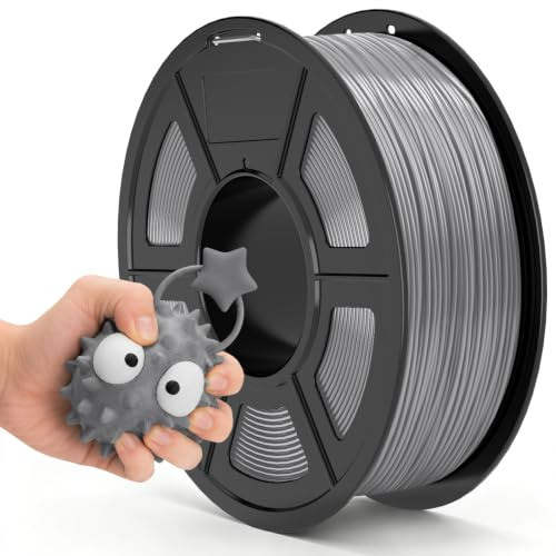 TECBEARS TPU Filament 1.75mm 1KG Grau, TPU 95A 3D Drucker Filament, Flexible Filament TPU, Maßgenauigkeit +/- 0,03, 1kg 1 Spule, Grau