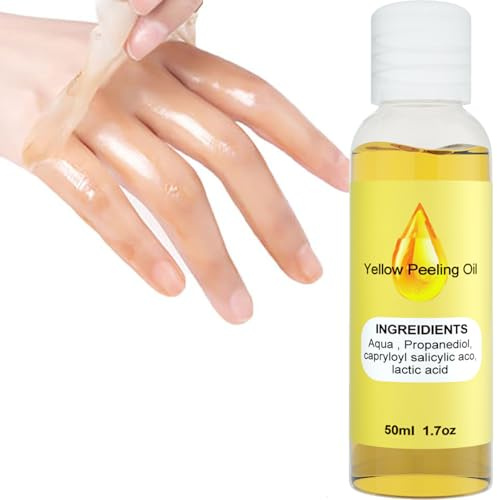 Huile Blanchissante Éclaircissante pour La Peau Yellow Peeling Oil for Dark Skin, Huile de Gommage Jaune Extra-Forte pour Exfoliation de la Peau, Huile Gommage pour Corps Pieds Mains