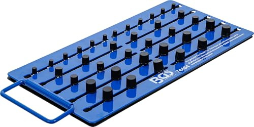 BGS 74484 | Magnet-Stecktafel | für 36 Steckschlüssel-Einsätze | Antrieb 6,3 mm (1/4), 10 mm (3/8), 12,5 mm (1/2) | Tragfähigkeit max. 5 kg | Länge 335 mm