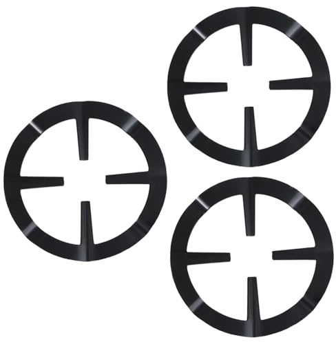 BUGUUYO Support de Brûleur en Acier Inoxydable Noir 3pcs Antidérapant pour Équilibrer Casseroles et Poêles, pour Café et Restaurant